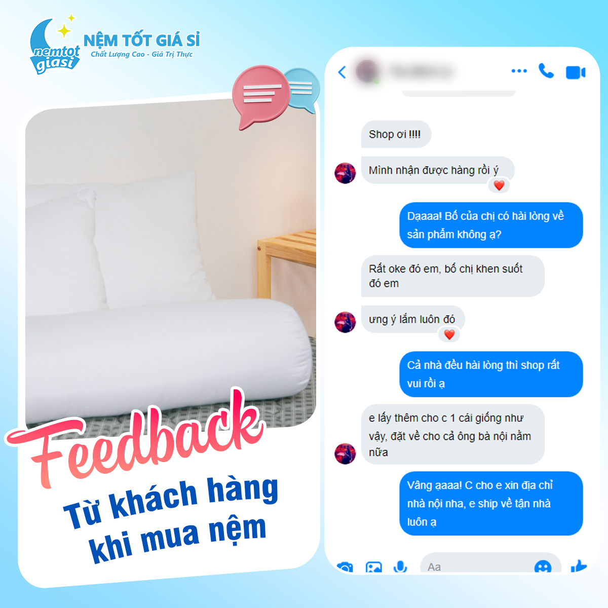 Nệm Tốt Giá Sỉ - Gối Gòn Ép Hơi 3