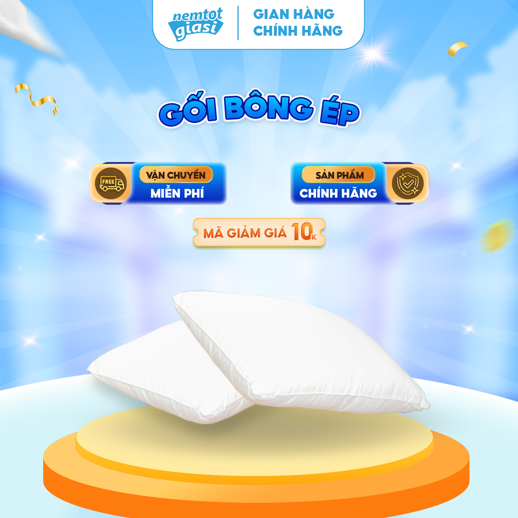 Sản phẩm Phụ Kiện Nệm Tốt Giá Sỉ Gối Gòn Ép Hơi
